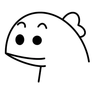 😀 poisson, dessin animé, simple, minimaliste, mignon, dessin, illustration whatsapp sticker