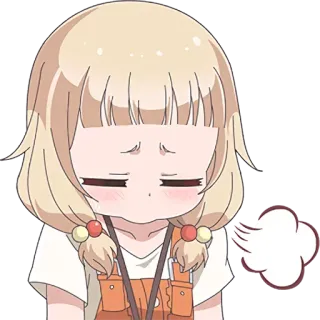 💨 Anime, Chica, Dibujo animado, Triste, Decepcionado/a telegram sticker