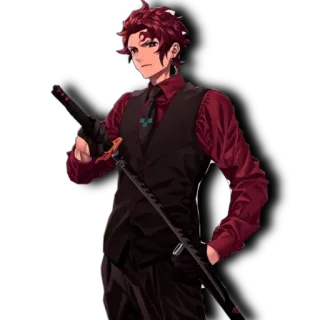🦔 Tanjiro Kamado Demon Slayer anime, demon slayer, tanjiro, manga, sword, character whatsapp sticker