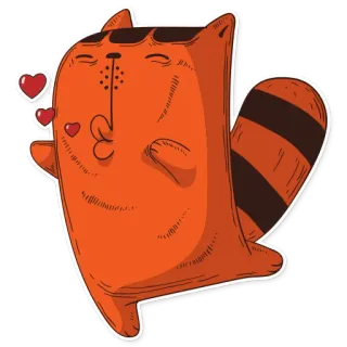 😘 แมว, จูบ, สัตว์, หัวใจ, น่ารัก, การ์ตูน, แมวส้ม telegram sticker