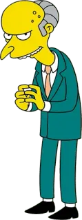 😏 Mr. Burns The Simpsons simpsons, kartun, penjahat, karakter telegram sticker