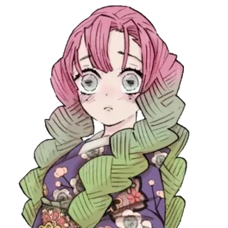 💖 Mitsuri Kanroji Demon Slayer 动漫, 女孩, 鬼灭之刃, 蜜璃, 甘露寺, 柱 whatsapp sticker