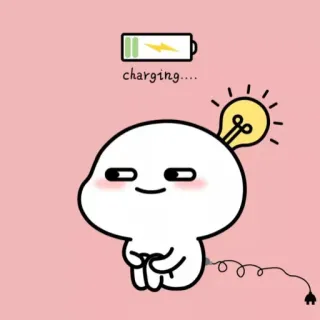 😬 charging.... ładowanie, bateria, żarówka, pomysł, kreskówka, uroczy, energia telegram sticker