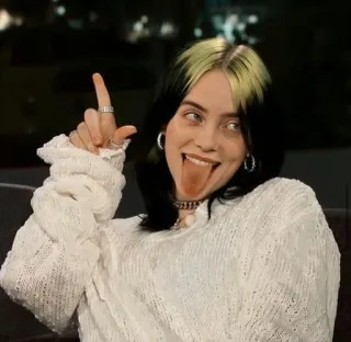 😛 Billie Eilish นักร้อง, เพลง, คนดัง, ป๊อปสตาร์ telegram sticker