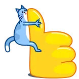 👍 cat, thumb up, approval, like, positive, sticker telegram sticker