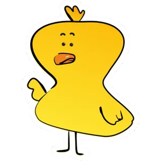 😕 cartoon, chicken, animal, bird, funny, yellow, cute telegram sticker