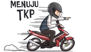 🏃 MENUJU TKP moto, scooter, casque, transport, indonésien, TKP, conduite, véhicule telegram sticker