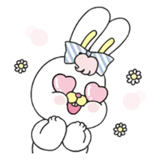 😍 kelinci, imut, kawaii, cinta, hati, kelinci, kartun telegram sticker