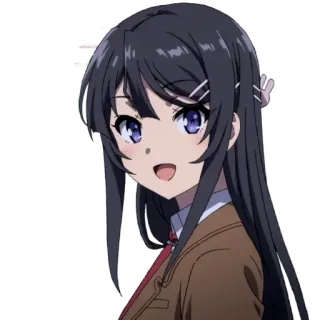 😍 Mai Sakurajima Rascal Does Not Dream of Bunny Girl Senpai Anime, Ragazza, Uniforme scolastica, Carina, Sakurajima telegram sticker