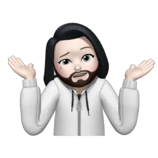 ☠️ Avatar, Angkat bahu, Tidak yakin, Bertanya-tanya, Seni digital, Kartun, Emoji whatsapp sticker