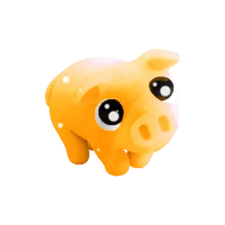 😳 cochon, animal, mignon, kawaii, jaune, jouet telegram sticker