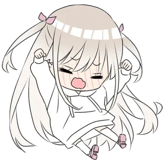 😡 Anime, Gadis, Chibi, Kartun, Lucu, Kawaii, Stiker telegram sticker
