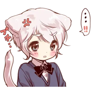 😠 Anime, Gatto, Manga, Carino, Orecchie, Coda telegram sticker