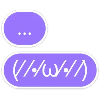 💬 (\/\•\/ω\/•\/\) roxo, pontos, símbolo, emoticon, adesivo, chat whatsapp sticker