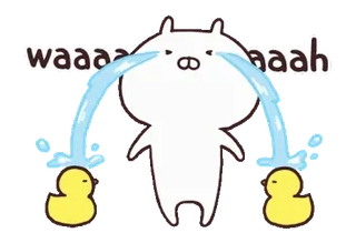 💨 waaaaaaah weinen, traurig, ente, comic, kawaii, tränen telegram sticker