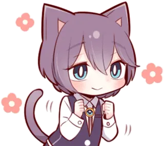 ✊ chat, anime, chibi, mignon, kawaii, manga telegram sticker