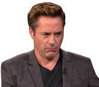 😕 Robert Downey Jr. actor, celebrity, confused, face, man telegram sticker