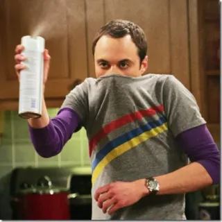 😒 Sheldon Cooper The Big Bang Theory Sheldon Cooper, The Big Bang Theory, character, tv show, comedy, cleaning, germaphobe telegram sticker