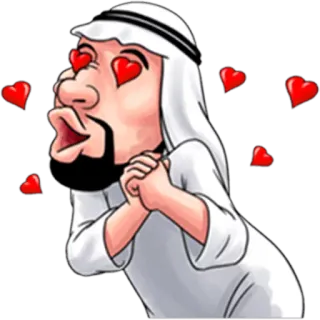 😍 love, hearts, emoji, kiss, cartoon, affection, middle eastern telegram sticker