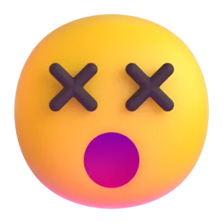 😵 อีโมจิ, ตาย, ตกใจ, ประหลาดใจ telegram sticker