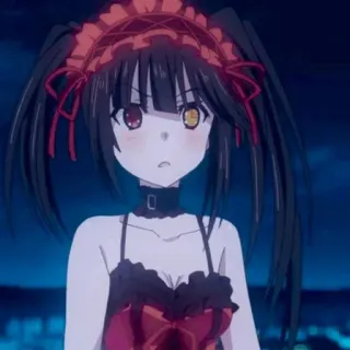 😳 Kurumi Tokisaki Date A Live อนิเมะ, ผู้หญิง, โทคิซากิ, คุรุมิ whatsapp sticker
