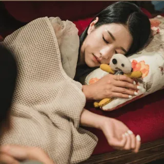 😴 durmiendo, mujer, manta, almohada, muñeca, sueño telegram sticker