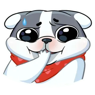 😅 Hund, Welpe, süß, Schal, Tier, Cartoon telegram sticker