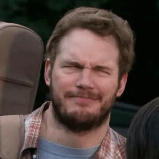 😕 Andy Dwyer Parks and Recreation tv show, funny, comedy, parks and rec, chris pratt, character telegram sticker