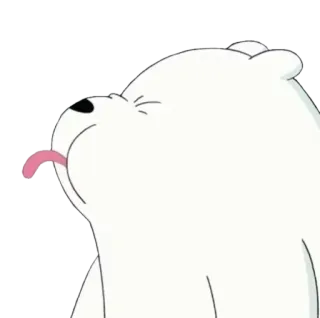 ▫️ Ice Bear We Bare Bears Eisbär, We Bare Bears, Cartoon, Süß, Tier, Weißer Bär, Zunge whatsapp sticker
