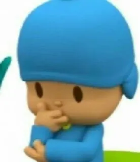 🤔 Pocoyo cartoon, kinderprogramma, Pocoyo, animatie, nadenken telegram sticker