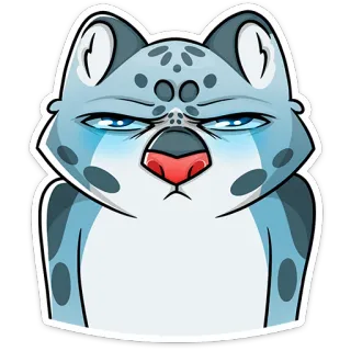 😒 cat, sad, crying, cartoon, sticker, animal, illustration telegram sticker