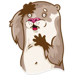 😲 rái cá, sốc, ngạc nhiên, hoạt hình, động vật telegram sticker