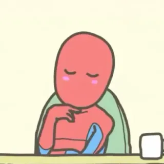 ☺️ Cartoon, Denken, Niedlich, Kawaii, Ruhig, Entspannt telegram sticker