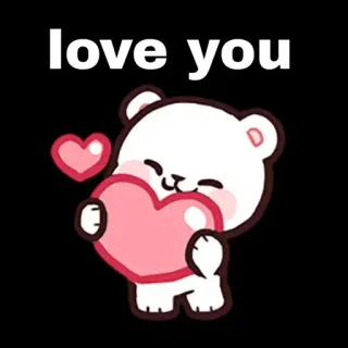 ❤️ love you amor, corazón, oso, lindo, dibujos animados, saludo, cariño telegram sticker