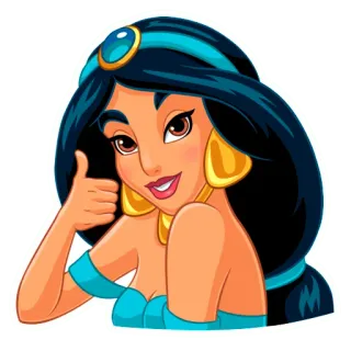 👍 Jasmine Aladdin Jaśmina, Disney, Księżniczka, Aladyn, Kciuk w górę telegram sticker