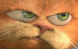 😠 Garfield cartoon, cat, Garfield, orange cat, funny, meme telegram sticker
