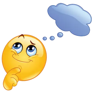 💭 penser, emoji, idée, pensée, dessin animé, expression telegram sticker