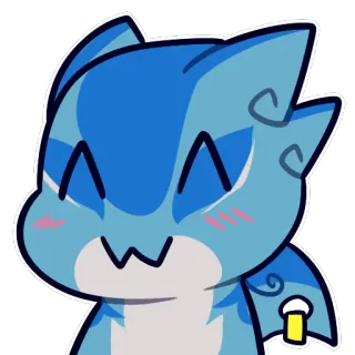 😸 Cartoon, Niedlich, Blau, Tier, Fell, Kreatur whatsapp sticker