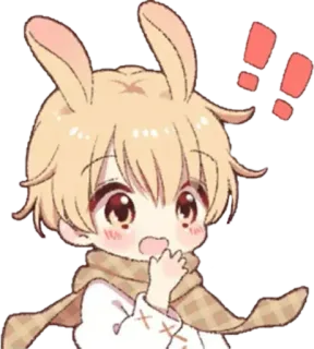 😯 carino, coniglio, kawaii, anime, personaggio telegram sticker