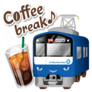 🥃 Coffee break café, trem, pausa, transporte, bebida, relaxamento telegram sticker