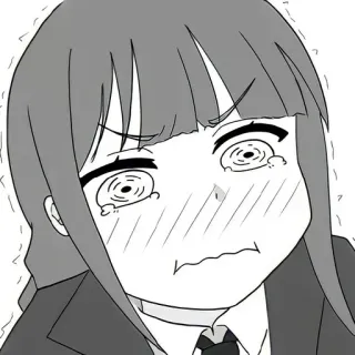⛓ аниме, манга, девушка, в стрессе, плачет, обеспокоена, в тревоге telegram sticker