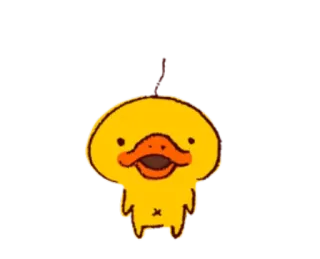 😐 pato, mono, amarillo, dibujos animados, animal telegram sticker