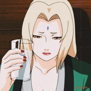 🥋 Tsunade Naruto anime, woman, drinking, tsunade, medical-nin telegram sticker