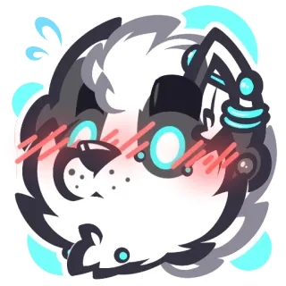 🙃 스티커, 귀여운, 강아지, 사이버펑크, 수인, 홍조, 퍼리 telegram sticker