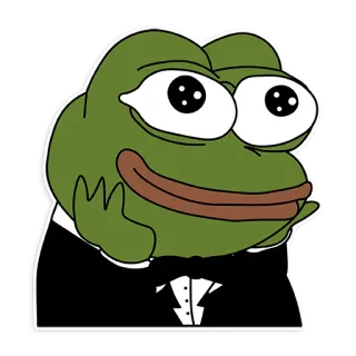 🤤 Pepe the Frog Pepe, frog, meme, internet meme, tuxedo, digital art telegram sticker