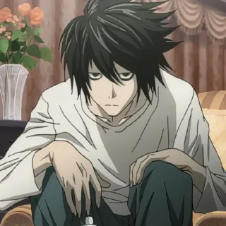 🍎 L Lawliet Death Note Anime, Death Note, Detetive, L, L Lawliet telegram sticker