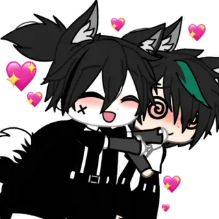 💖 卡通, 动漫, 数字艺术, 爱心, 友谊, 角色, 拥抱 telegram sticker