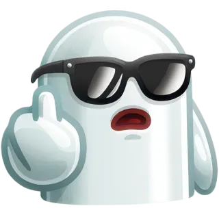 🖕 fantasma, dito medio, maleducato, occhiali da sole whatsapp sticker