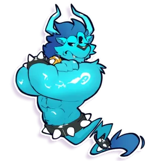 🤨 monster, furry, wezen, cartoon, illustratie telegram sticker