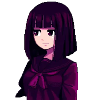 😏 动漫, 像素画, 可爱, 女孩, 日式校服 telegram sticker